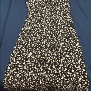 Floral Black and White Women's Dress